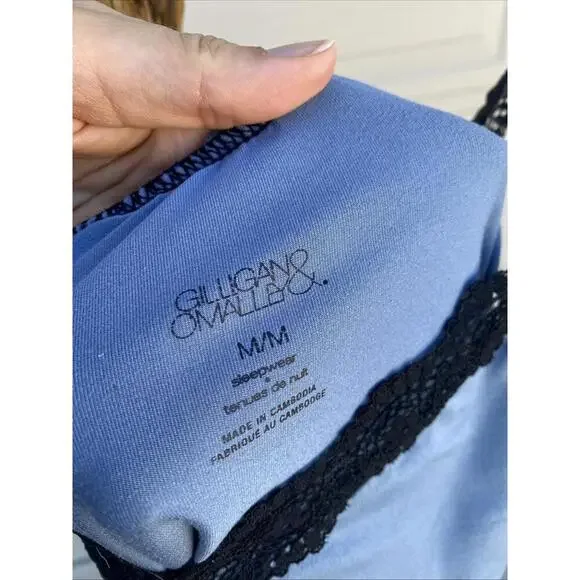 Gillian & Omalley Women’s Blue Black Nightie Camisole Lingerie Medium M - Picture 6 of 7